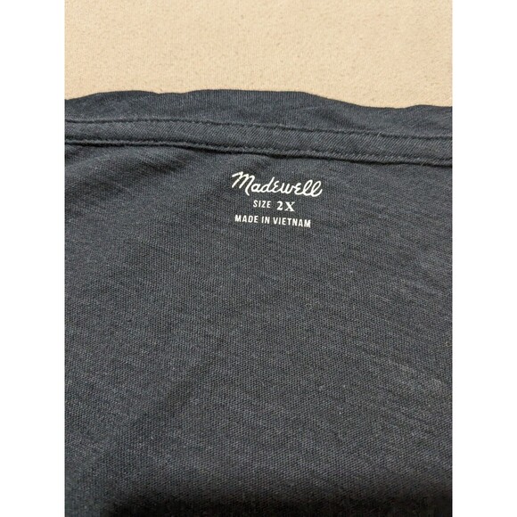 Madewell Women's Simple Short Sleeve V Neck Basic Black T-Shirt Size 2X - Picture 4 of 8